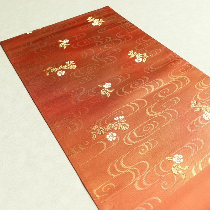 袋帯 六通柄 良品 フォーマル用 正絹 刺繍 花柄 古典柄 橙_画像19