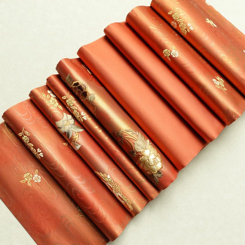 袋帯 六通柄 良品 フォーマル用 正絹 刺繍 花柄 古典柄 橙_画像20