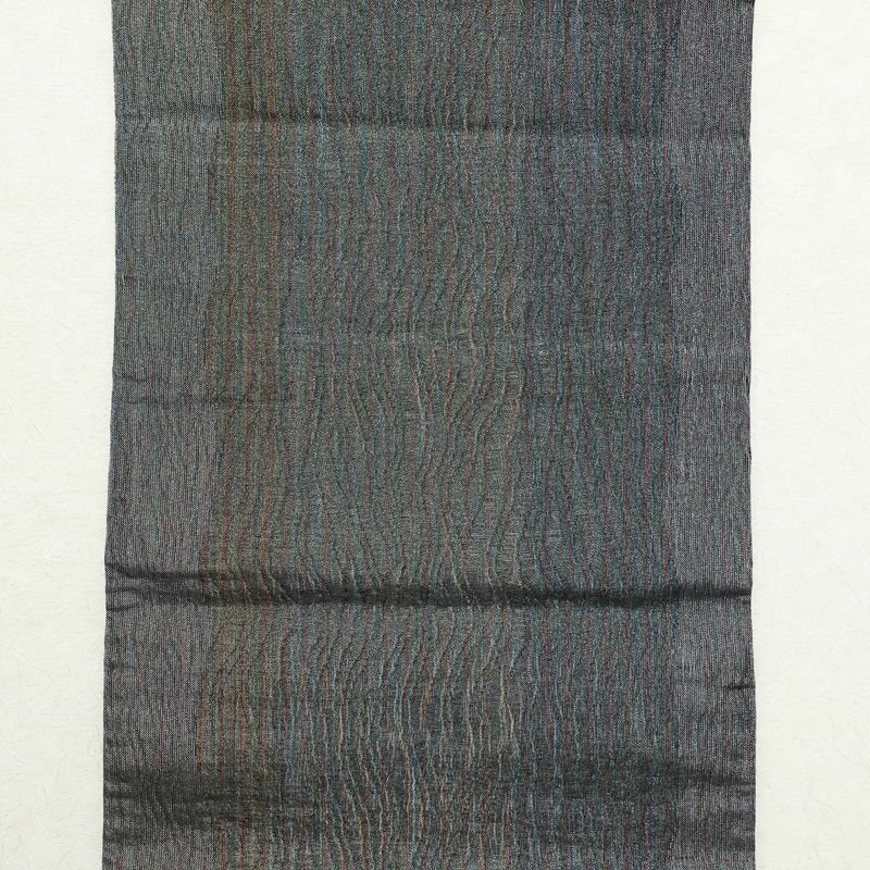 袋帯 六通柄 良品 フォーマル用 正絹 縞柄・線柄 グレー_画像8