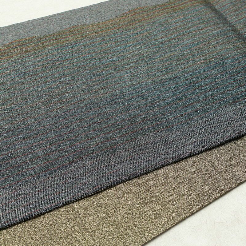 袋帯 六通柄 良品 フォーマル用 正絹 縞柄・線柄 グレー_画像12