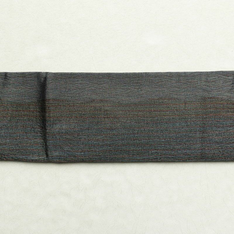袋帯 六通柄 良品 フォーマル用 正絹 縞柄・線柄 グレー_画像15