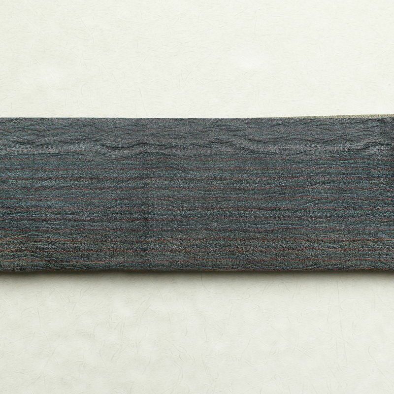 袋帯 六通柄 良品 フォーマル用 正絹 縞柄・線柄 グレー_画像16