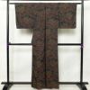 紬 しつけ糸付き 正絹 古典柄 袷仕立て 身丈159cm 裄丈68.5cm 紬着物 黒_画像2