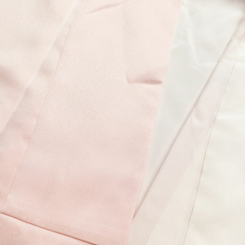 付け下げ しつけ糸付き 正絹 花柄 袷仕立て 身丈158.5cm 裄丈65.5cm 附下 着物 ピンク_画像17