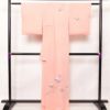 付け下げ 縮緬 正絹 花柄 袷仕立て 身丈165cm 裄丈65cm 附下 着物 ピンク_画像2
