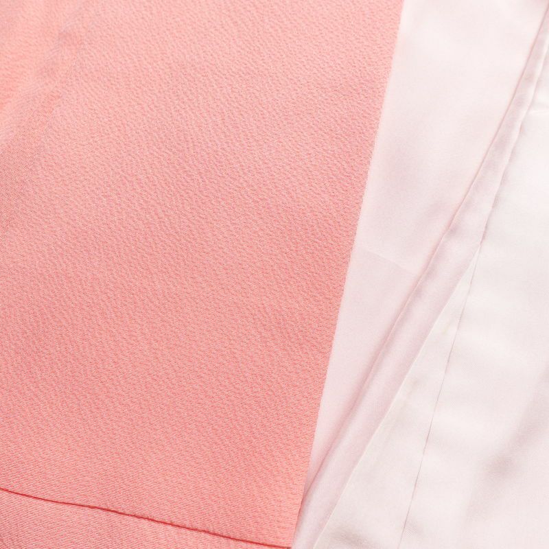 付け下げ 縮緬 正絹 花柄 袷仕立て 身丈165cm 裄丈65cm 附下 着物 ピンク_画像14