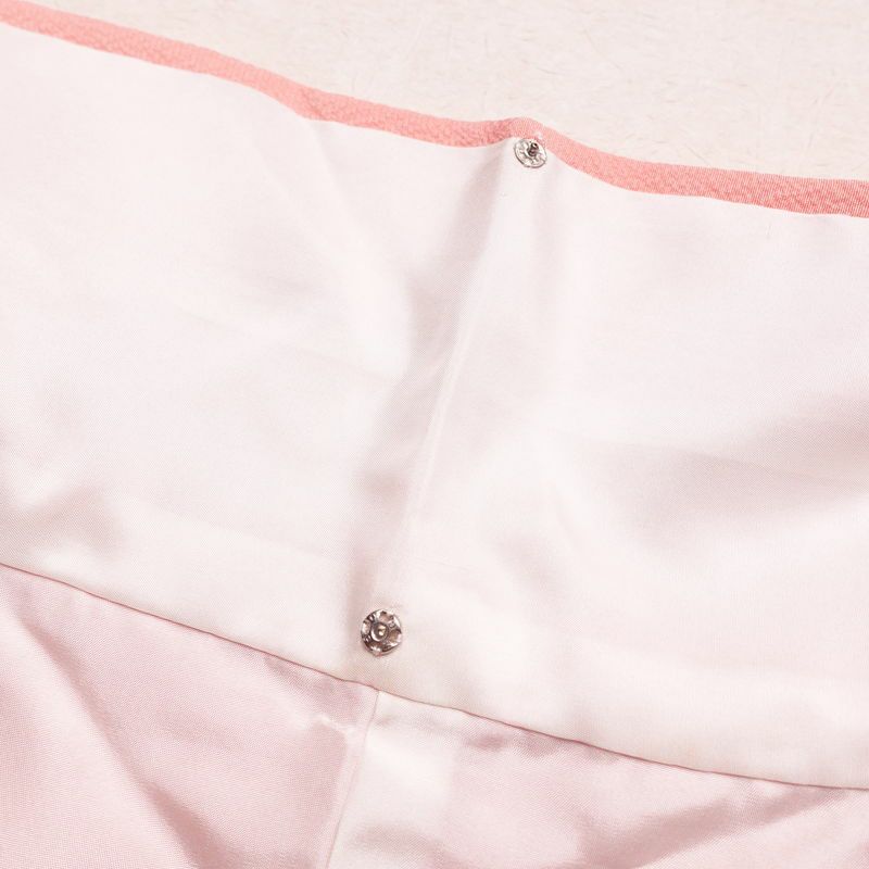 付け下げ 縮緬 正絹 花柄 袷仕立て 身丈165cm 裄丈65cm 附下 着物 ピンク_画像16