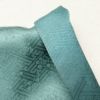 付け下げ 良品 スワトウ刺繍 綸子 一つ紋付き 正絹 幾何学柄・抽象柄 袷仕立て 身丈170cm 裄丈71cm 箔 緑・うぐいす色_画像15