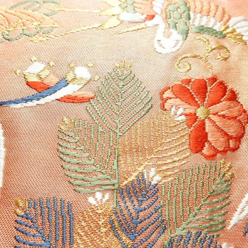 名古屋帯 太鼓柄 正絹 古典柄 名古屋仕立て ピンク_画像4