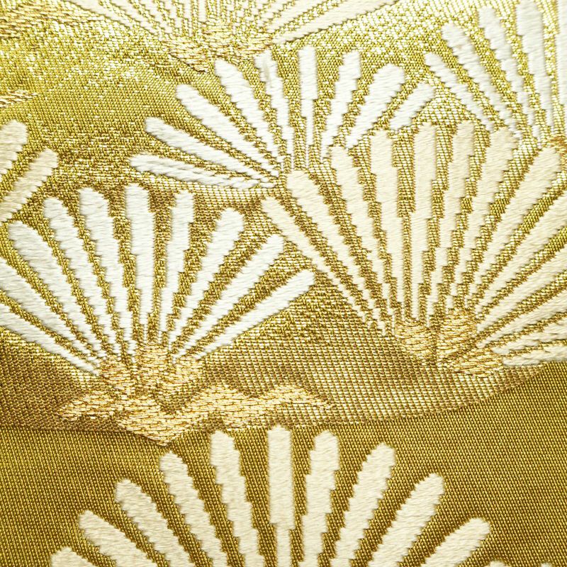 名古屋帯 六通柄 ポリエステル 古典柄 通し仕立て 緑・うぐいす色_画像4