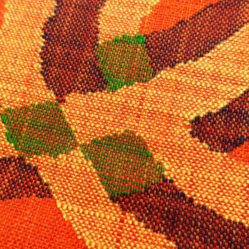 名古屋帯 六通柄 正絹 幾何学柄・抽象柄 松葉仕立て 橙_画像3