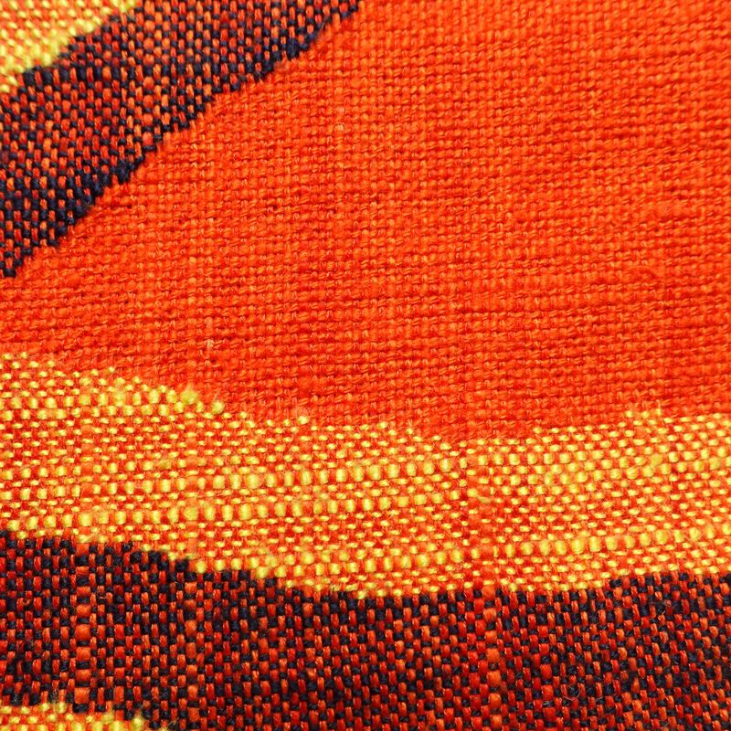 名古屋帯 六通柄 正絹 幾何学柄・抽象柄 松葉仕立て 橙_画像4