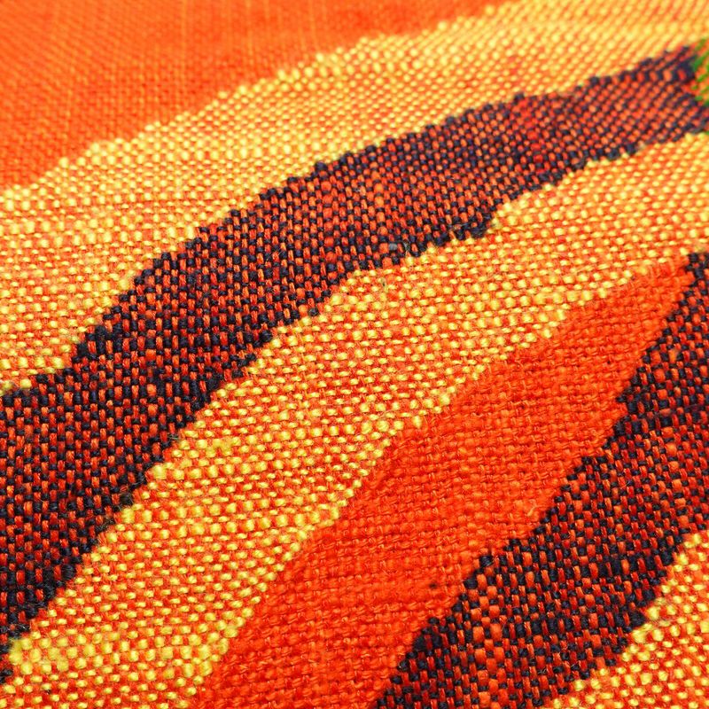 名古屋帯 六通柄 正絹 幾何学柄・抽象柄 松葉仕立て 橙_画像5