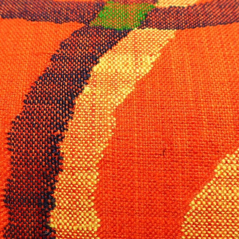 名古屋帯 六通柄 正絹 幾何学柄・抽象柄 松葉仕立て 橙_画像6