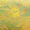 名古屋帯 六通柄 美品 正絹 木の葉・植物柄 名古屋仕立て 黄・黄土色_画像3