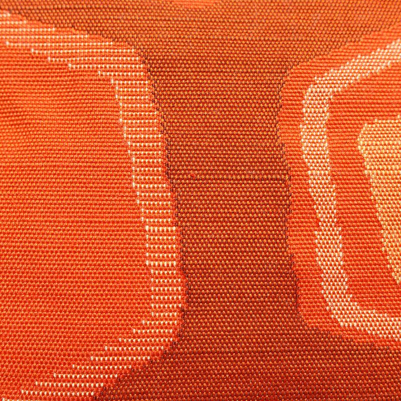 名古屋帯 六通柄 良品 正絹 幾何学柄・抽象柄 松葉仕立て 橙_画像4