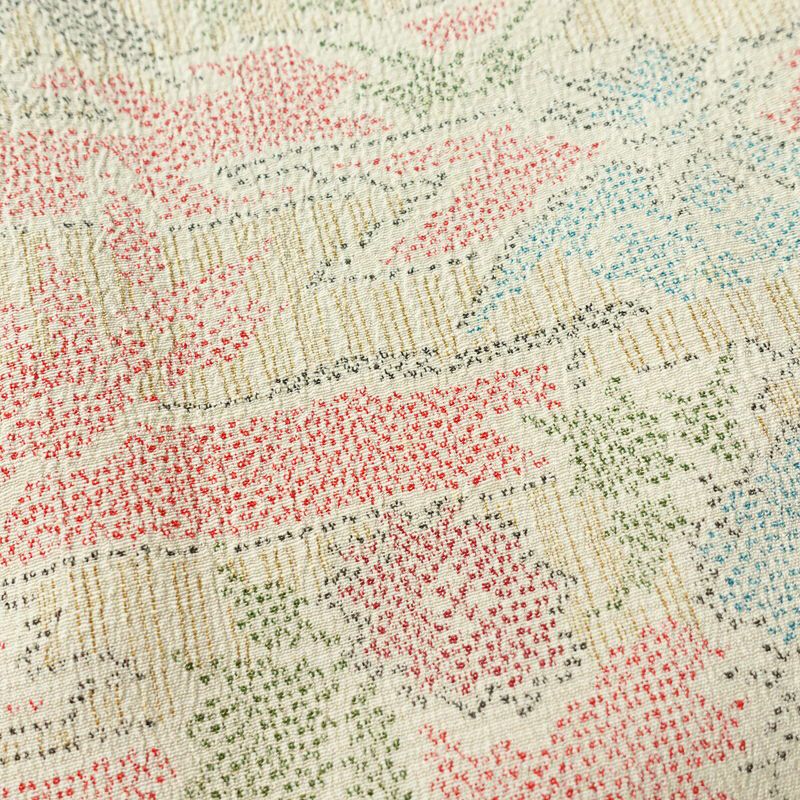 単衣 紬 総柄 正絹 古典柄 単衣仕立て 身丈152.5cm 裄丈62.5cm クリーム_画像7