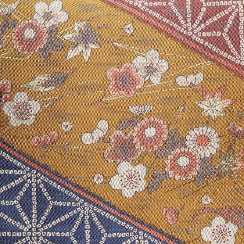 袋帯 六通柄 一般用 正絹 古典柄 麻の葉 多色使い_画像2