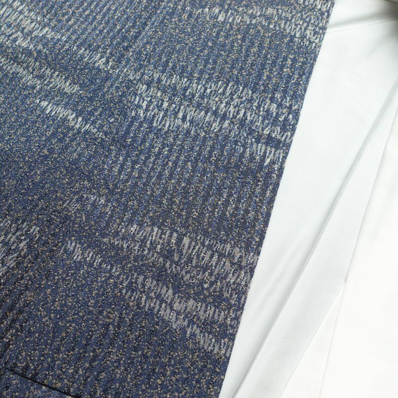 付け下げ 良品 正絹 幾何学柄・抽象柄 袷仕立て 身丈157.5cm 裄丈66cm 附下 着物 青・紺_画像18