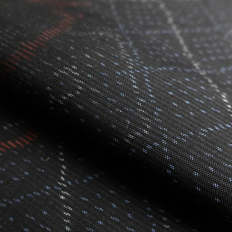 紬 良品 しつけ糸付き 正絹 花柄 袷仕立て 身丈168cm 裄丈65.5cm 紬着物 黒_画像20