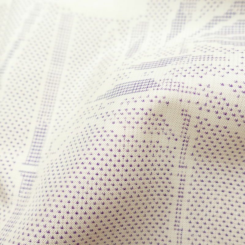 大島紬 良品 証紙なし 正絹 木の葉・植物柄 袷仕立て 身丈163.5cm 裄丈68.5cm 白_画像20