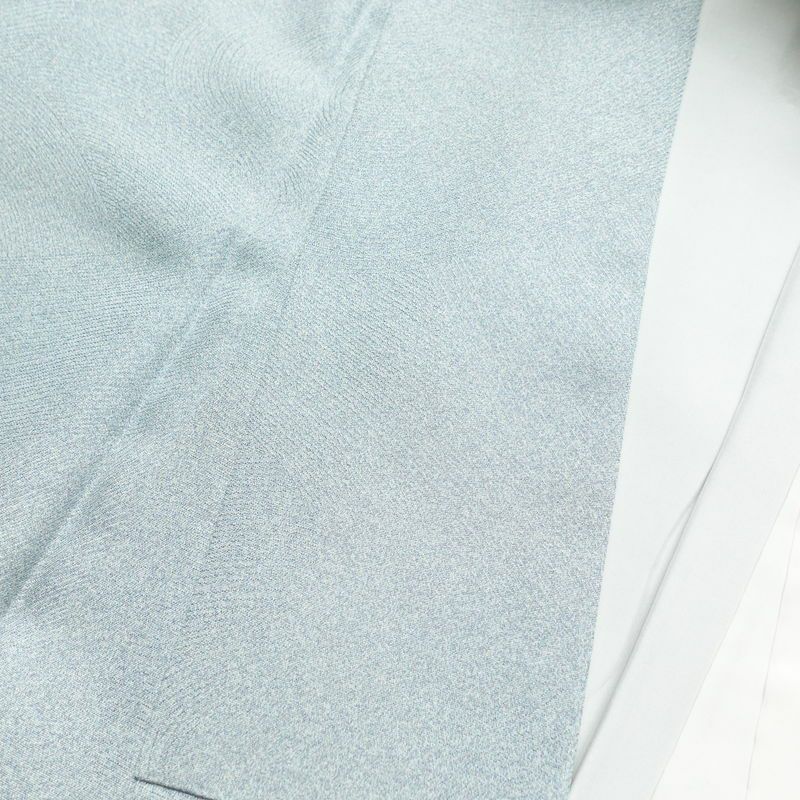 訪問着 正絹 木の葉・植物柄 袷仕立て 身丈154.5cm 裄丈63cm 箔 金彩 フォーマル 着物 青・紺_画像17