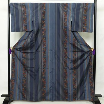 紬 付下げ 美品 yuzenchiji 身丈162cm 裄丈70cm 千地泰弘 しつけ糸付き