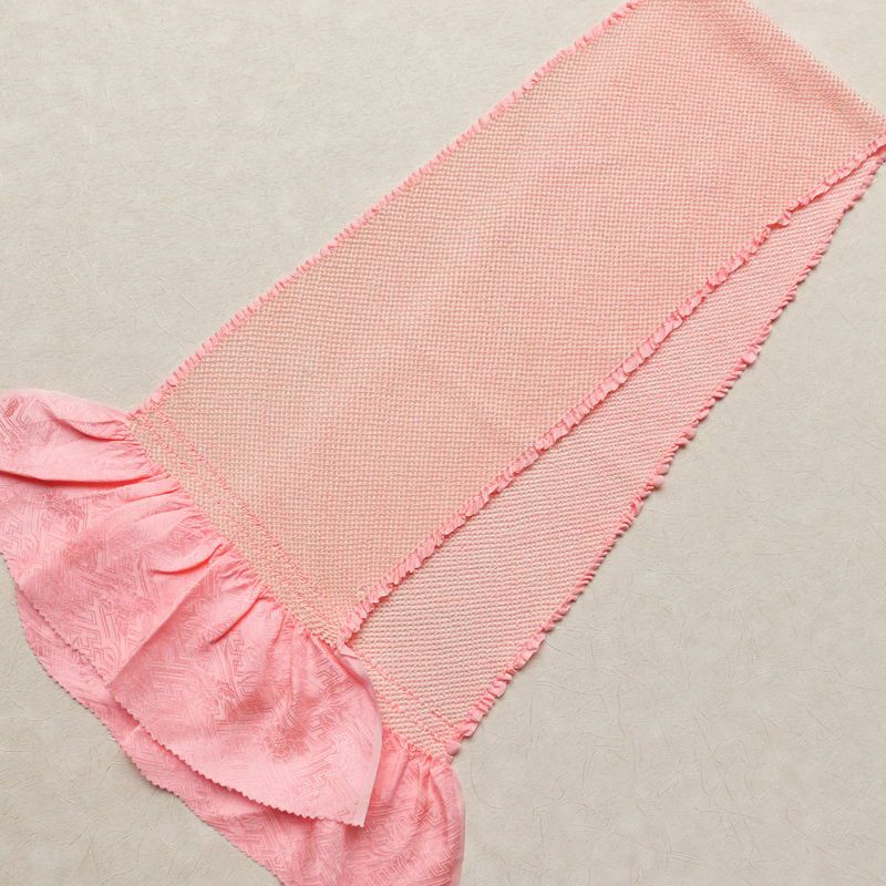 帯揚げ 良品 絞り 正絹 古典柄 ピンク_画像3