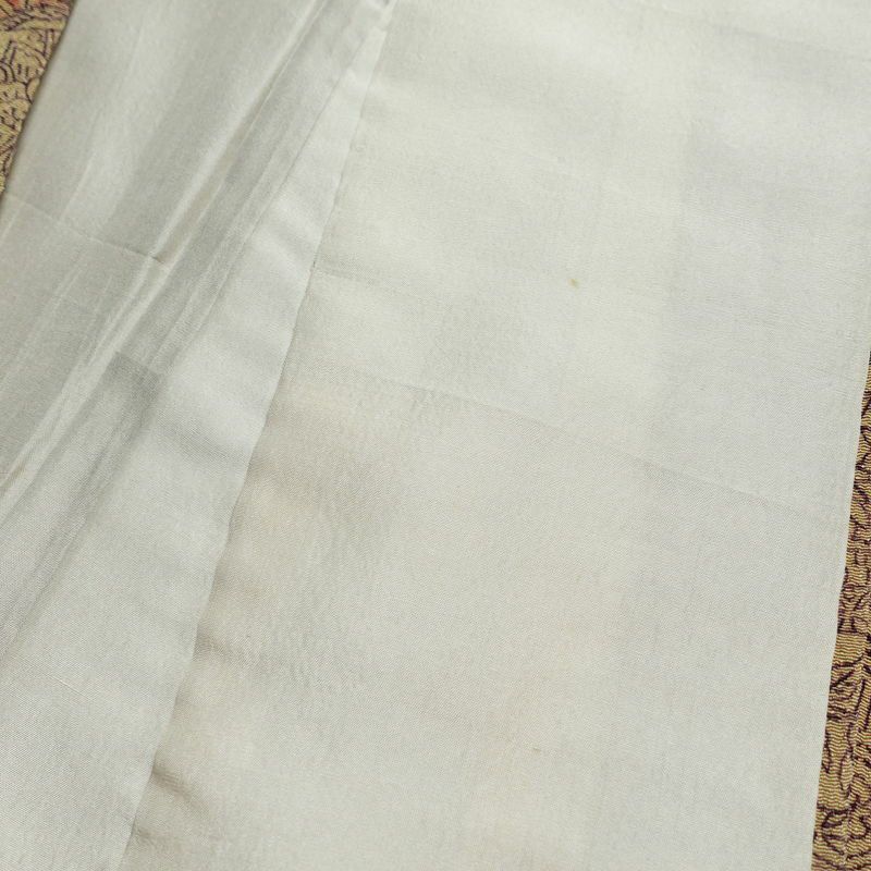 小紋 縮緬 正絹 幾何学柄・抽象柄 袷仕立て 身丈159.5cm 裄丈64cm 小紋着物 ベージュ_画像15