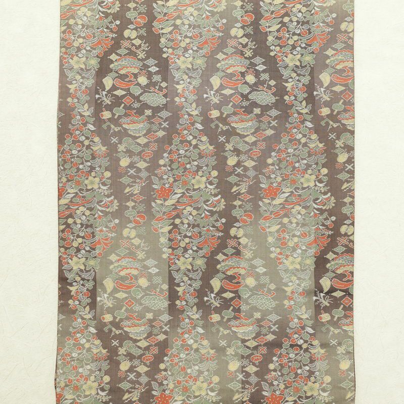 袋帯 全通柄 良品 フォーマル用 正絹 古典柄 茶_画像8