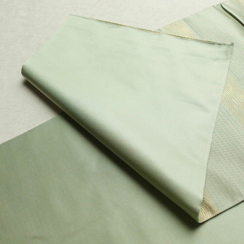 袋帯 太鼓柄 フォーマル用 正絹 古典柄 金糸 緑・うぐいす色_画像10