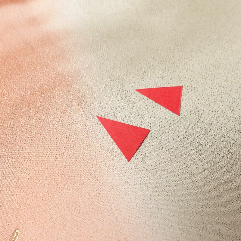 訪問着 正絹 花柄 袷仕立て 身丈164.5cm 裄丈66.5cm 箔 金彩 フォーマル 着物 ベージュ_画像13