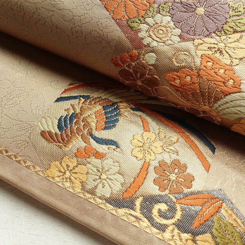 袋帯 六通柄 フォーマル用 正絹 古典柄 ベージュ_画像6