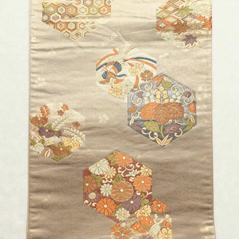 袋帯 六通柄 フォーマル用 正絹 古典柄 ベージュ_画像7
