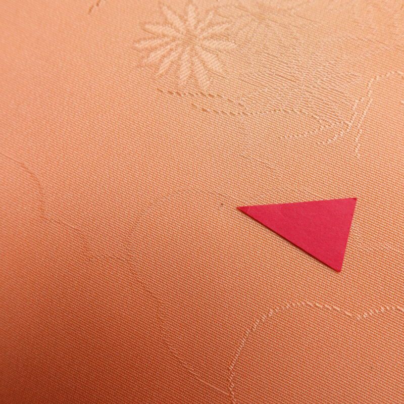 色無地 一つ紋付き 正絹 古典柄 袷仕立て 身丈158.5cm 裄丈65cm 一部しつけ糸付き ぼかし 橙_画像16