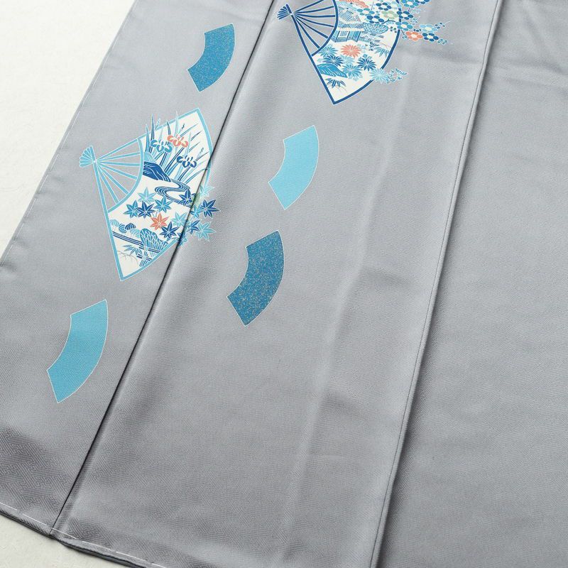 付け下げ 良品 田畑喜八 落款入り しつけ糸付き 正絹 古典柄 袷仕立て 身丈163.5cm 裄丈65.5cm 附下 着物 箔 青・紺_画像4