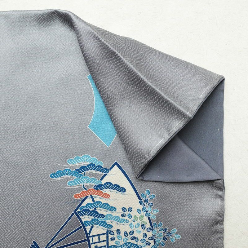 付け下げ 良品 田畑喜八 落款入り しつけ糸付き 正絹 古典柄 袷仕立て 身丈163.5cm 裄丈65.5cm 附下 着物 箔 青・紺_画像14