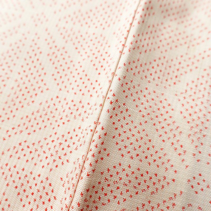 紬 正絹 麻の葉柄 袷仕立て 身丈157cm 裄丈63.5cm 紬着物 クリーム_画像7