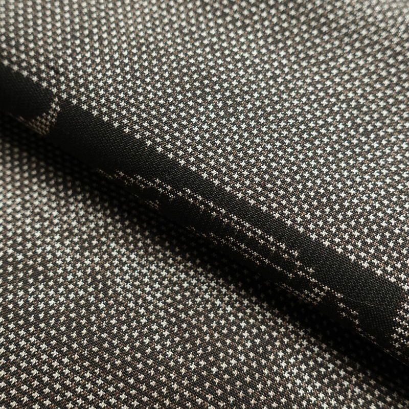 紬 良品 正絹 木の葉・植物柄 袷仕立て 身丈153cm 裄丈64cm つむぎ 着物 茶_画像20