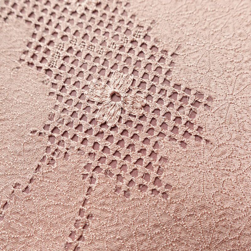 色留袖 スワトウ刺繍 一つ紋付き 正絹 幾何学柄・抽象柄 袷仕立て 身丈157cm 裄丈64cm 着物 ピンク_画像8