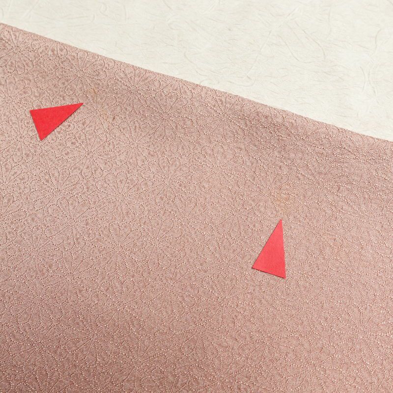 色留袖 スワトウ刺繍 一つ紋付き 正絹 幾何学柄・抽象柄 袷仕立て 身丈157cm 裄丈64cm 着物 ピンク_画像17