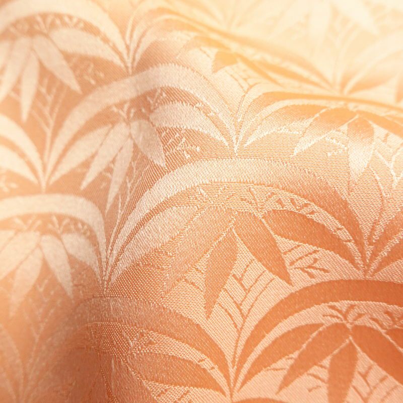 色無地 正絹 木の葉・植物柄 袷仕立て 身丈159cm 裄丈65cm 一部しつけ糸付き 着物 橙_画像21