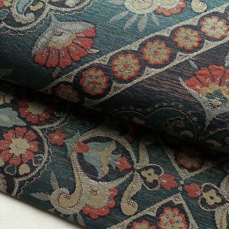 袋帯 六通柄 良品 フォーマル用 正絹 幾何学柄・抽象柄 緑・うぐいす色_画像7