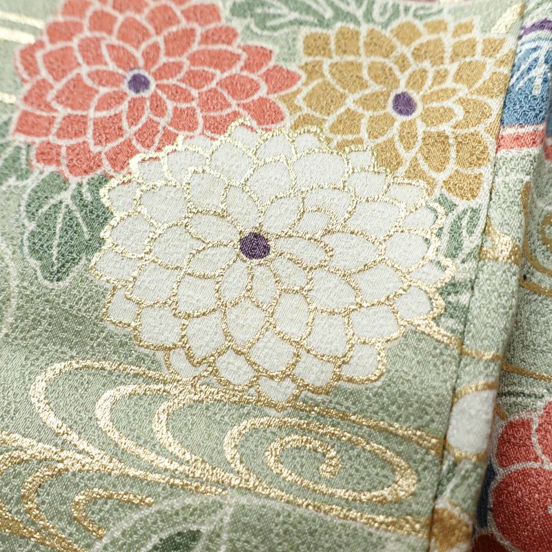 小紋 正絹 古典柄 袷仕立て 身丈155.5cm 裄丈66cm 金彩 着物 多色使い_画像7