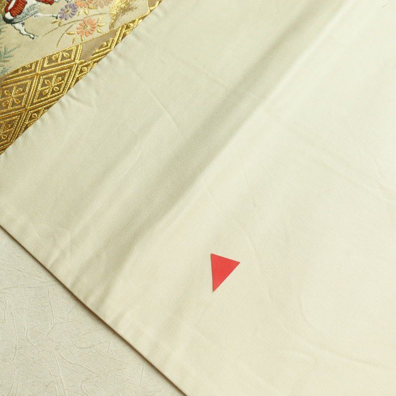 袋帯 六通柄 平安蒔絵 フォーマル用 正絹 古典柄 箔 ベージュ_画像16
