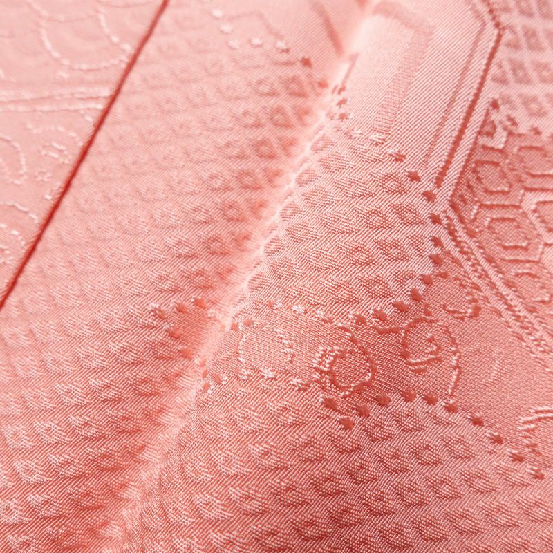 色無地 良品 しつけ糸付き 正絹 古典柄 袷仕立て 身丈155cm 裄丈63cm 着物 ピンク_画像7