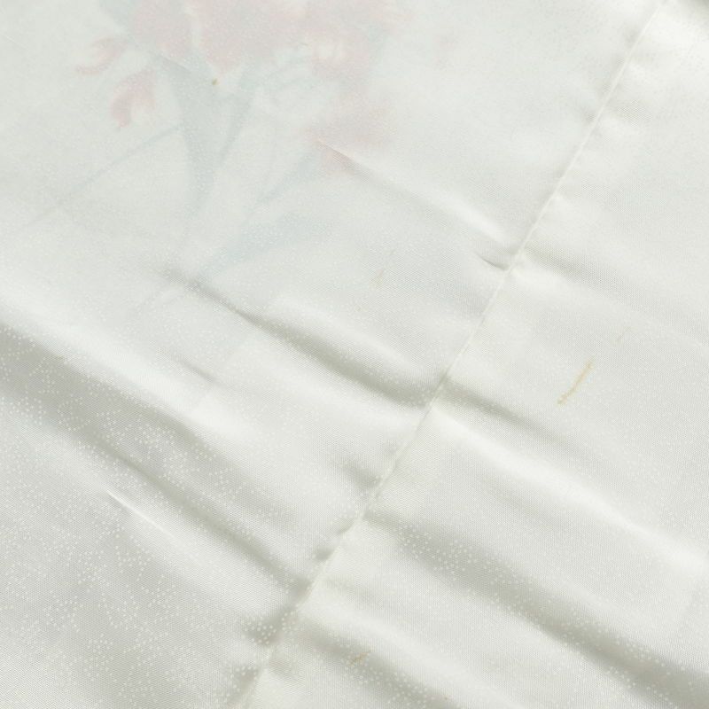 小紋 しつけ糸付き 正絹 花柄 袷仕立て 身丈161cm 裄丈65cm 小紋着物 グレー_画像18