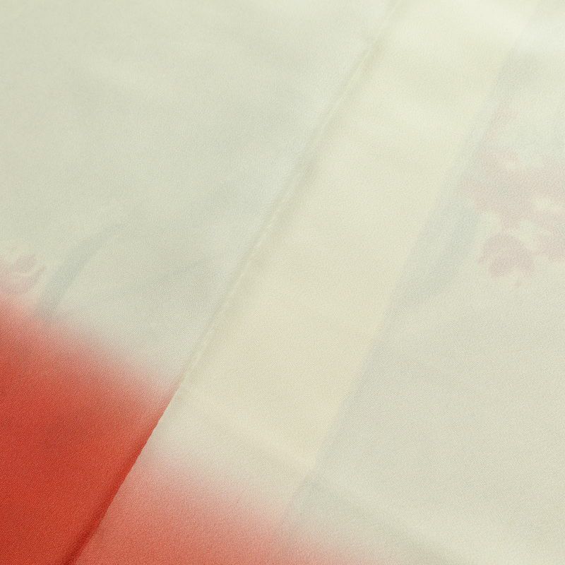 小紋 しつけ糸付き 正絹 花柄 袷仕立て 身丈161cm 裄丈65cm 小紋着物 グレー_画像19