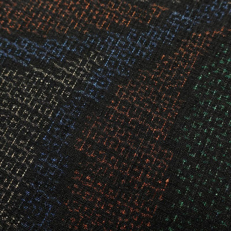 紬 しつけ糸付き 正絹 木の葉・植物柄 袷仕立て 身丈160cm 裄丈67.5cm 紬着物 茶_画像6