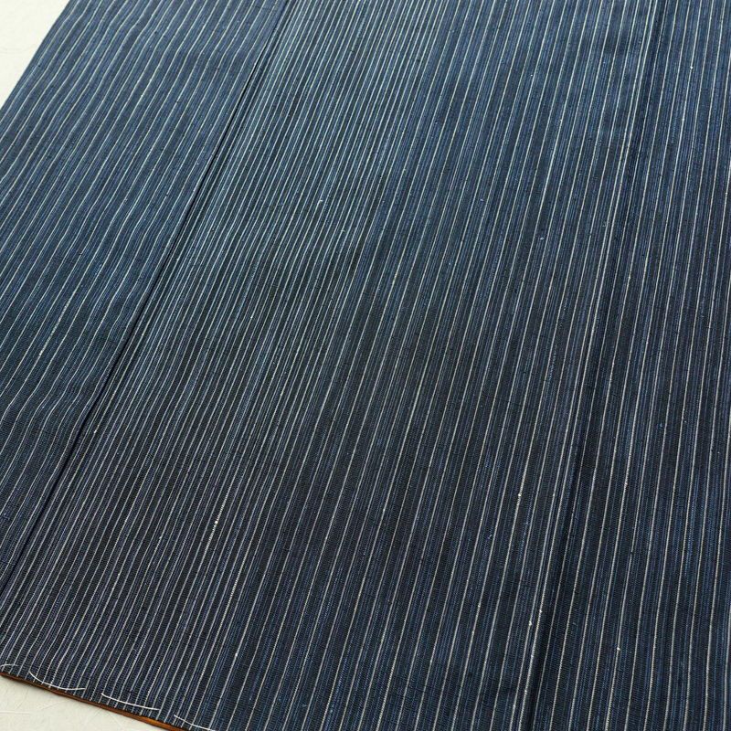 紬 しつけ糸付き 正絹 縞柄・線柄 袷仕立て 身丈161cm 裄丈64cm 青・紺_画像4